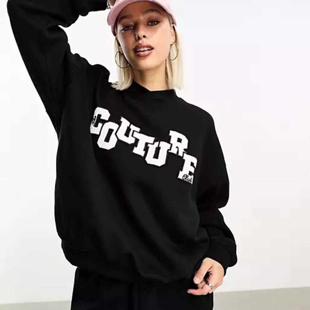 NWT The Couture Club Members Only Embroidered Graphic Sweatshirt Size XS